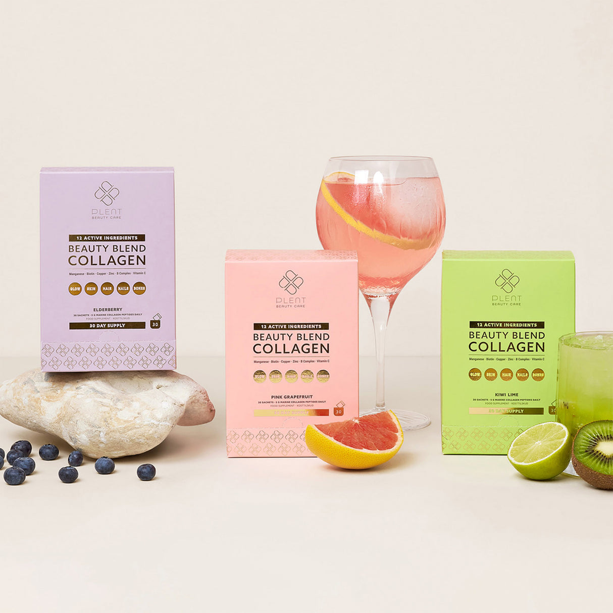 Plent Beauty Blend Collagen 30 x 5 g | Pink Grapefruit