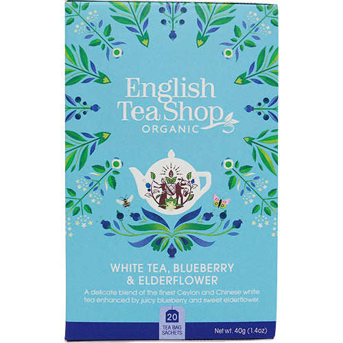 English Tea Shop Vit Te, Blåbär & Fläderblom 20 st. EKO | 20 påsar