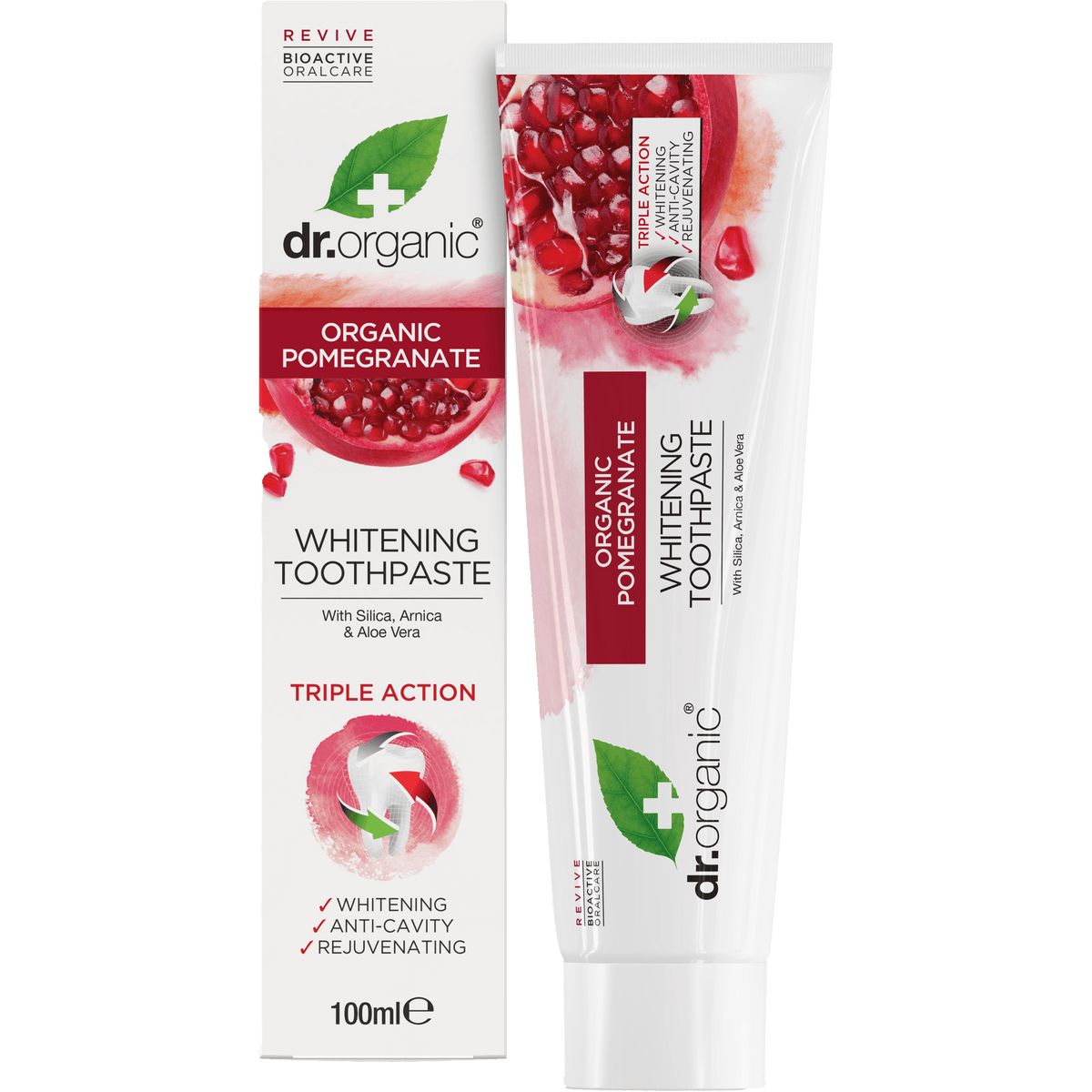 Dr. Organic Tandkräm Granatäpple m. Fluor | 100 ml