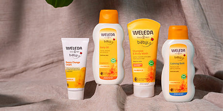 Weleda hudvårdsserie med calendula för mor & barn