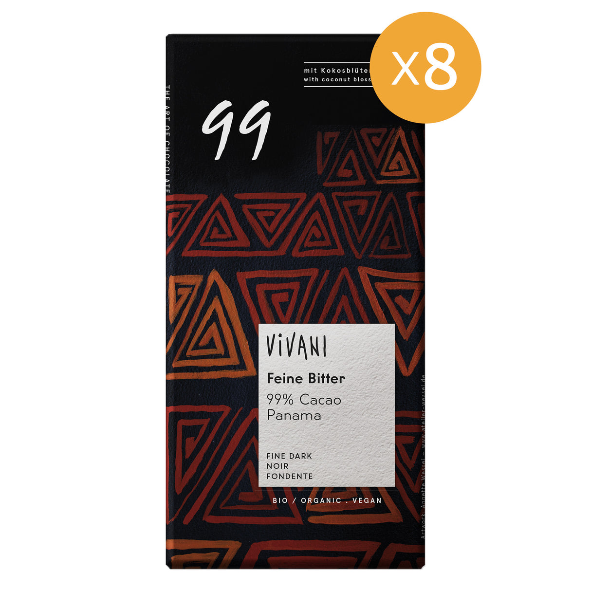 Vivani Mörk Choklad 99% | 8 x  80 gr