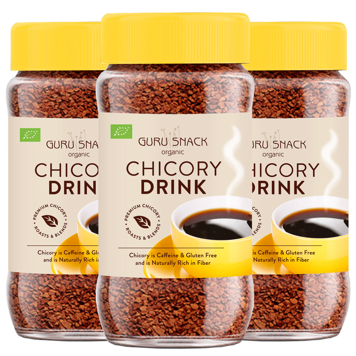 Guru Snack Instant Cikoria Dryck Ekologisk | 3 x 100 gr