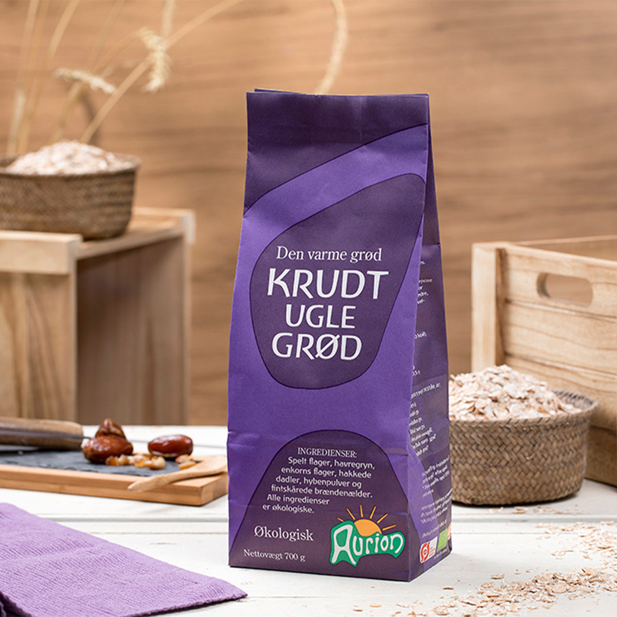 Grötblandning M. Spelt, Dadlar, Havregryn Mm. EKO
