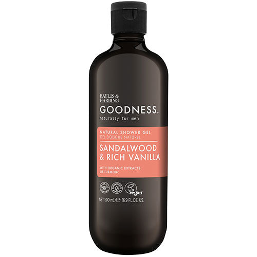 Goodness Men Sandalwood & Rich Vanilla Shower Gel