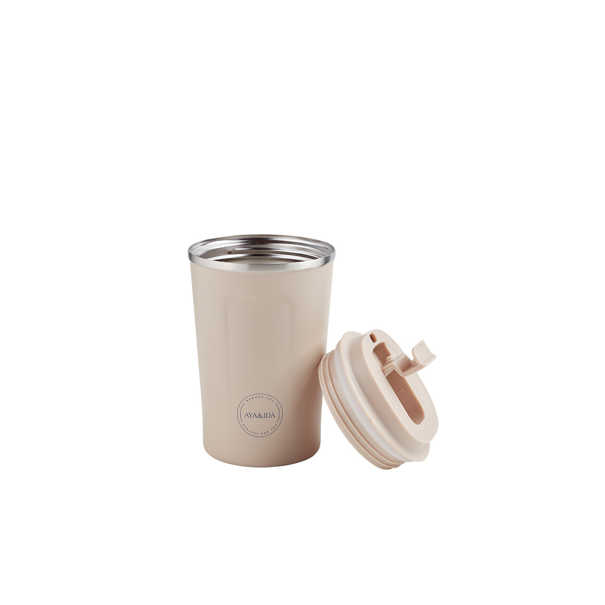 Termosmugg Rostfritt Stål Krämig Beige