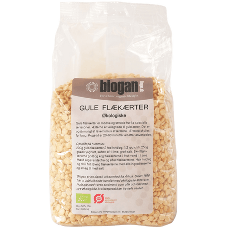 Biogan Gula Ärtor Delade Ekologisk | 1 kg