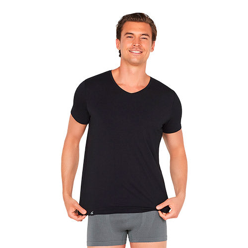 Men´s V-Neck T-Shirt sort str. XL