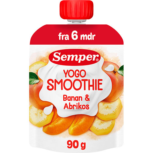 Semper YOGO Smoothie med banan och aprikos från 6 mån. | 90 g