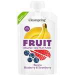 Clearspring Banan, Blåbär & Jordgubb Fruktpuré EKO | 100 gr
