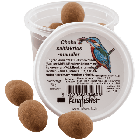Kingfisher Choko Saltlakritsmandlar | 70 g