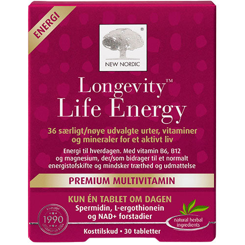 New Nordic Longevity Life Energy | 30 tabletter