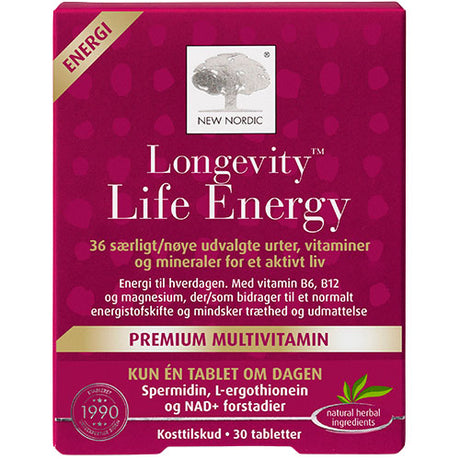 New Nordic Longevity Life Energy | 30 tabletter