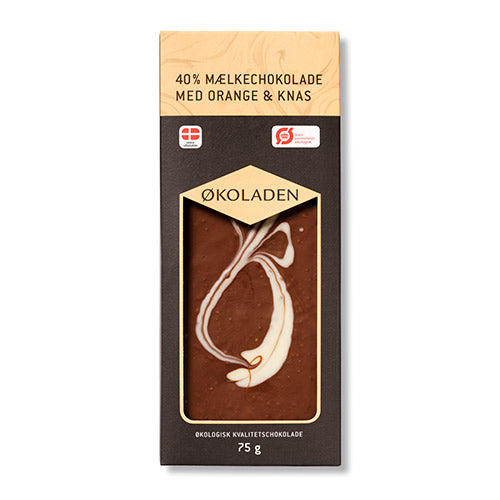 Mjölkchoklad apelsin/knäck EKO 40%