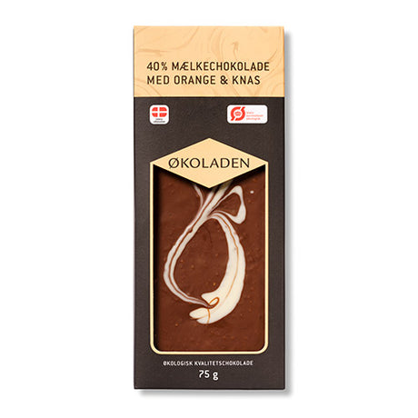 Mjölkchoklad apelsin/knäck EKO 40%
