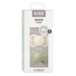 BIBS Supreme Silicone 0-6mån (Ivory/Sage) 2 st