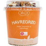 Havregrynsgröt m dadlar, kakaonibs & kokosflingor Eko