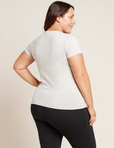 Bambu T-shirt Rund Hals Dam i Ljusgrå