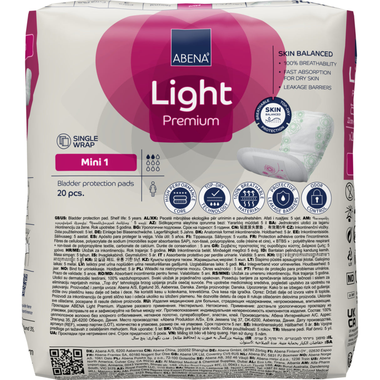 Light Mini, Kroppsformat Inkontinensskydd med tejp, Premium