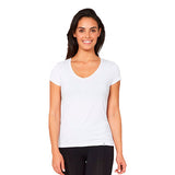 Women´s V-Neck T-Shirt hvid str. XL