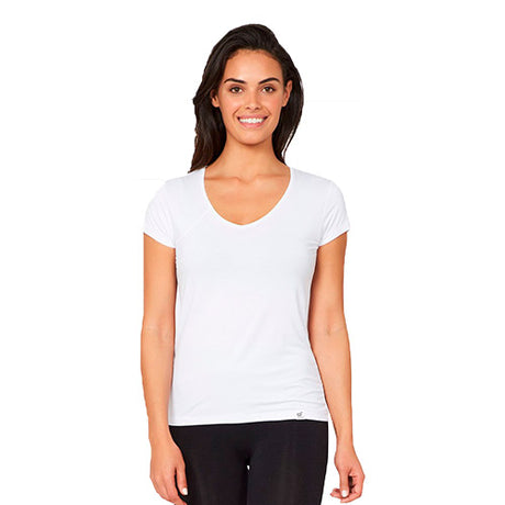 Women´s V-Neck T-Shirt hvid str. XL