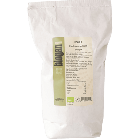 Biogan Rismjöl Fullkorn Glutenfritt EKOt | 1 kg
