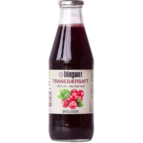 Biogan Tranbärsjuice 100 % Ren Juice Ekologisk | 750 ml