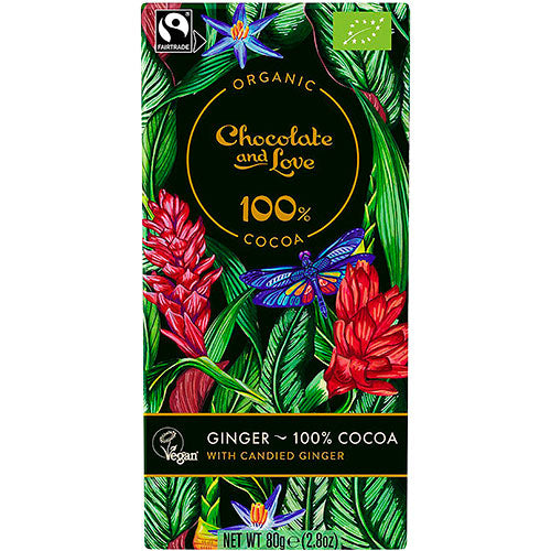 Choklad 100% kakaomed kandiserad ingefära Eko