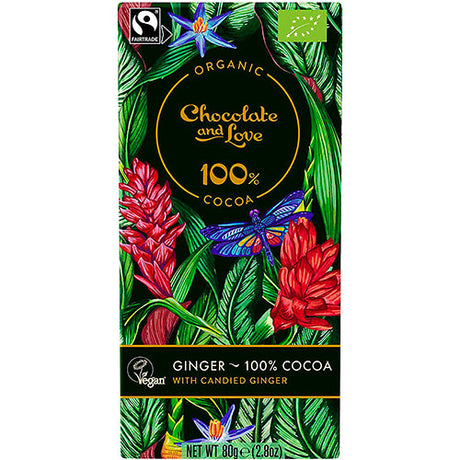 Choklad 100% kakaomed kandiserad ingefära Eko