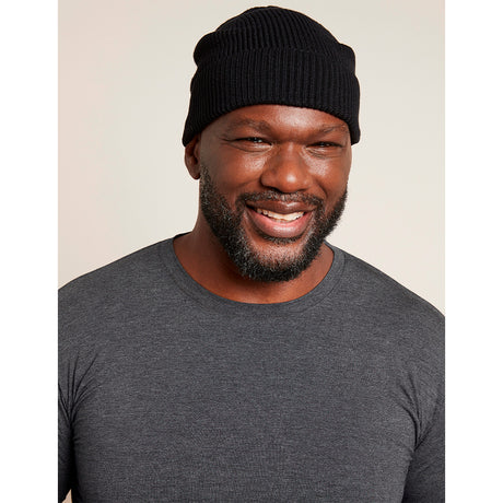 Bambu Stickad Mössa Svart Unisex