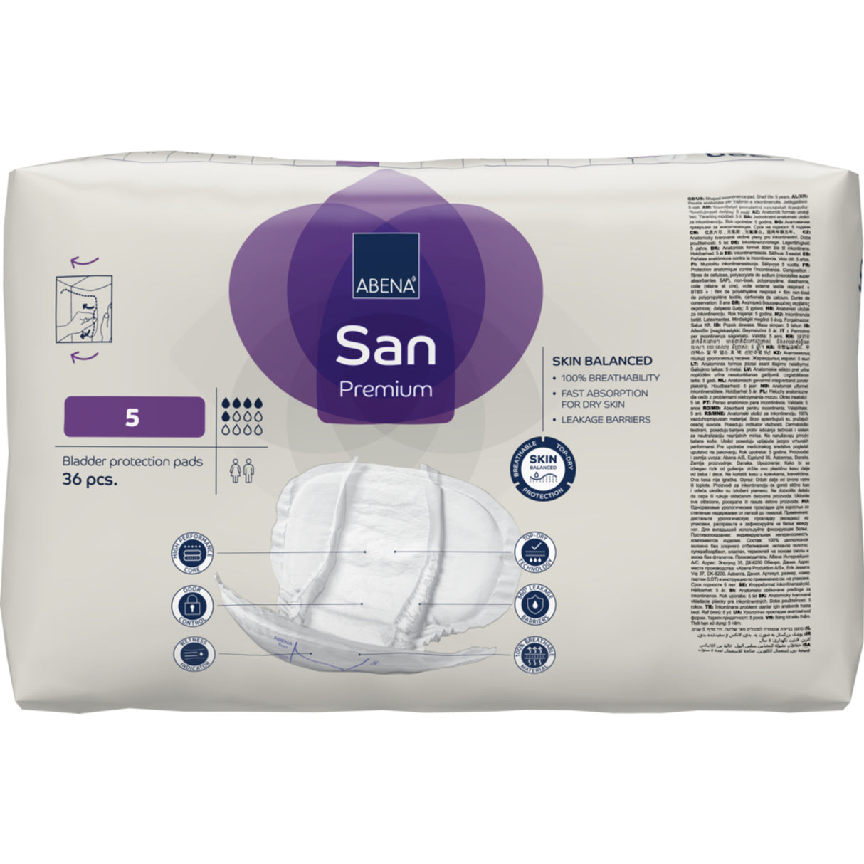 San 5, Kroppsformat Inkontinensskydd med tejp, Premium