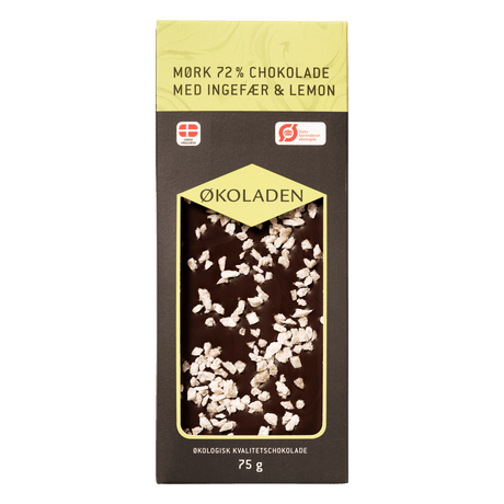 Økoladen Choklad Mörk Økologisk 72% | Ingefära/lemon