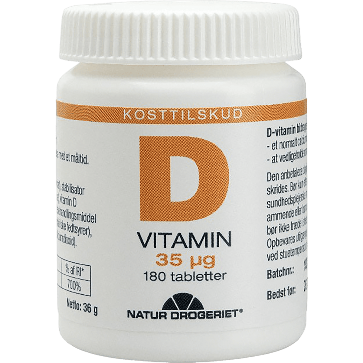Natur-Drogeriet Vitamin D3 35 Ug | 180 tabletter