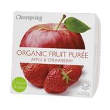 Clearspring Fruktpuré Ekologisk 200 g | Äpple & Jordgubb