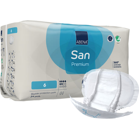 San 6, Kroppsformat Inkontinensskydd med tejp, Premium