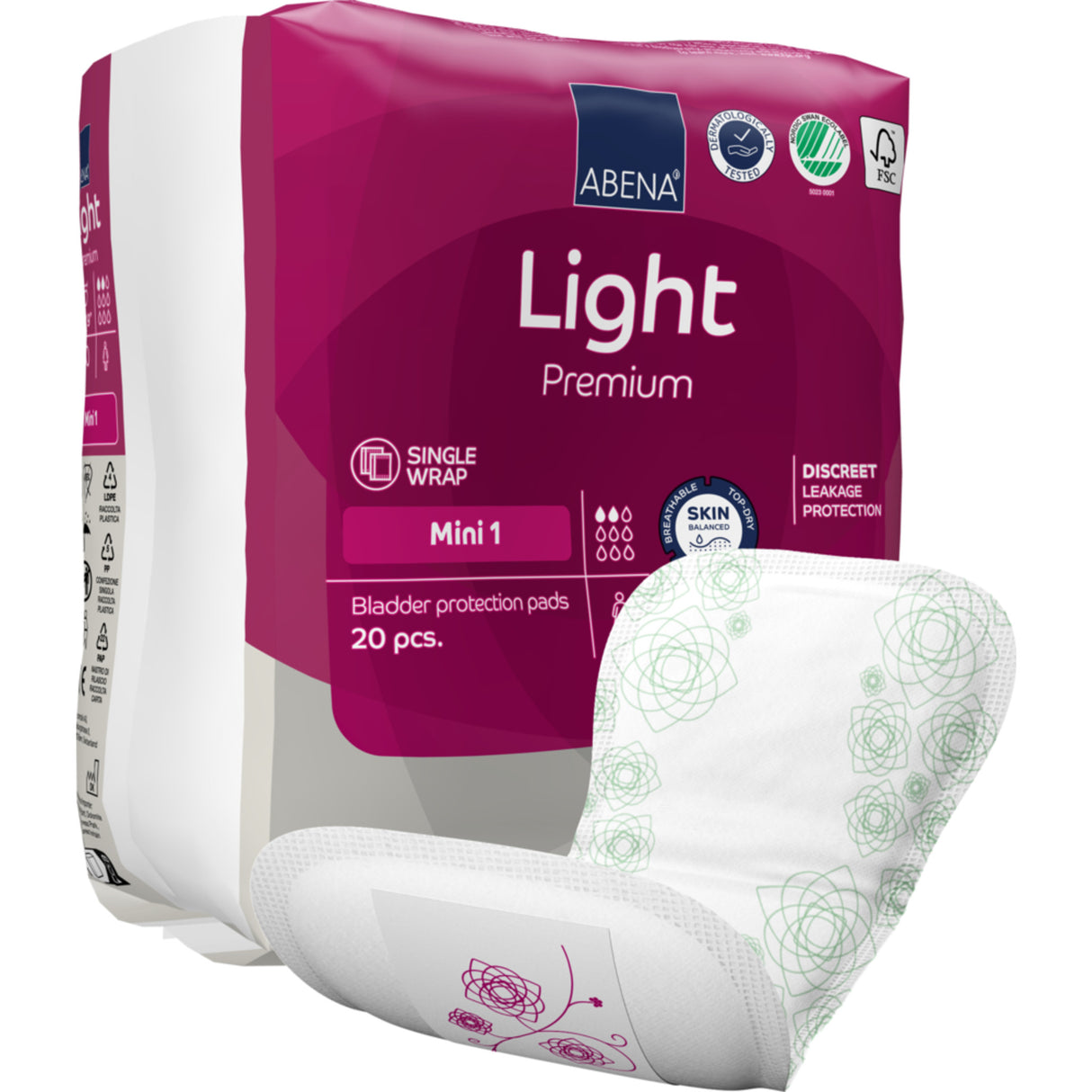 Light Mini, Kroppsformat Inkontinensskydd med tejp, Premium