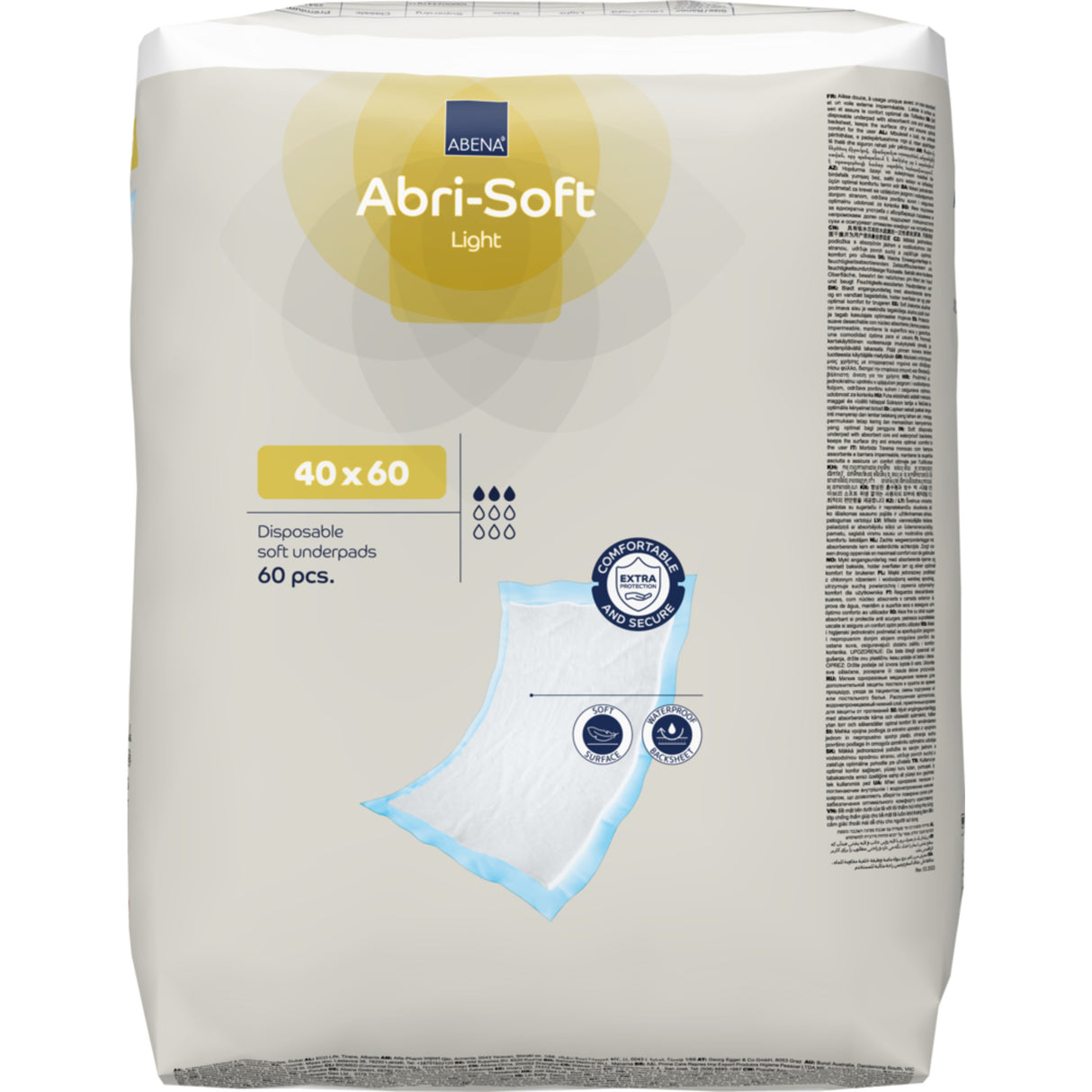 Abri-Soft Light Underlägg, 60x40cm, ljusblå, fluff/nonwoven/PE