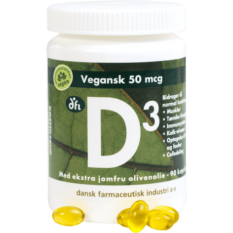 Grønne dfi vitaminer Vegansk D3 | 90 kapslar