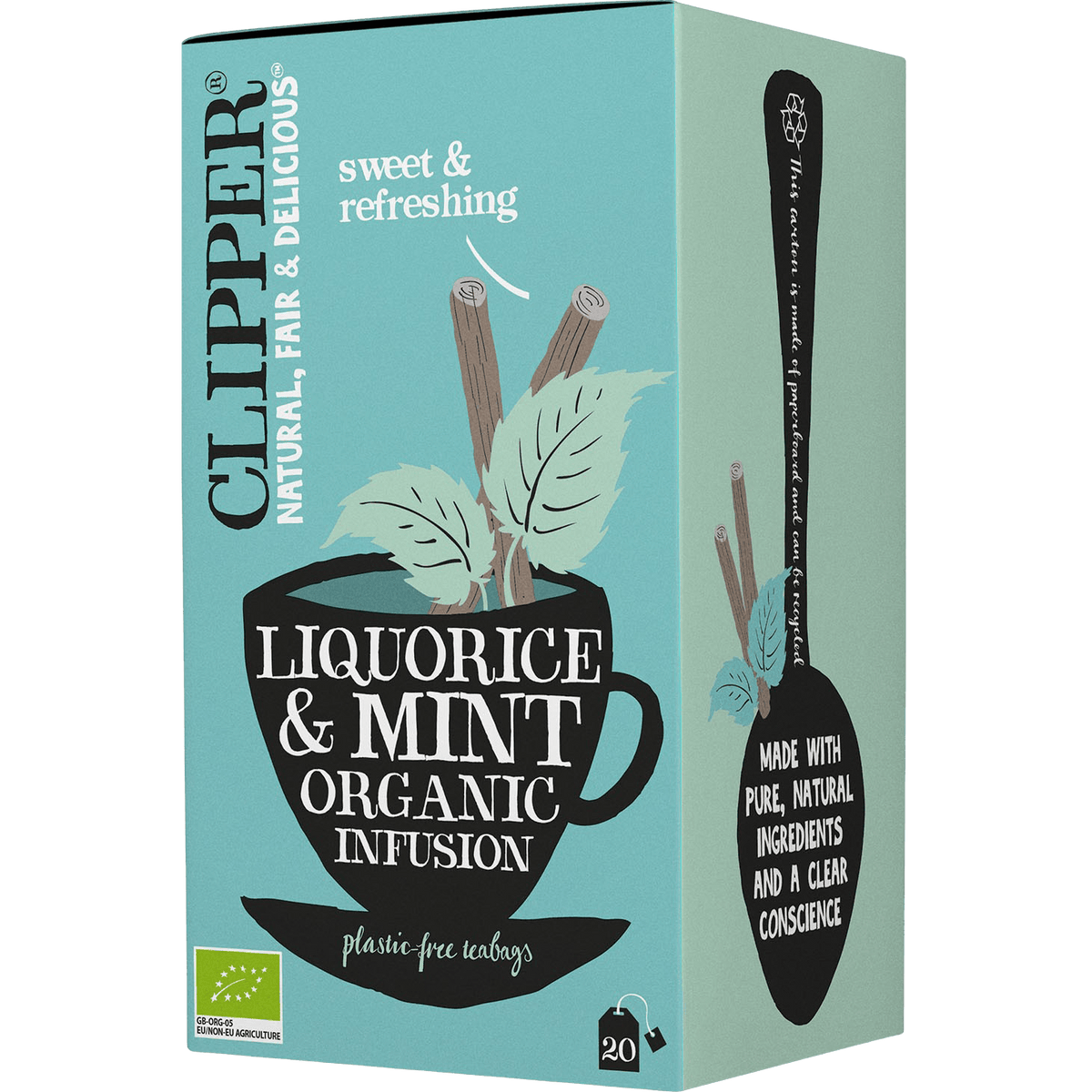 Clipper Lakritsrot & Pepparmynta Te Ekologisk | 20 påsar