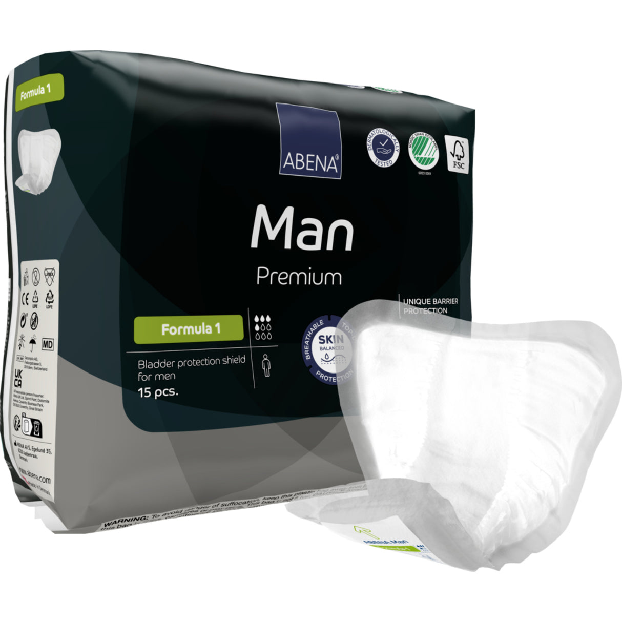 Man Formula 1 för män, Inkontinensskydd med tejp, Premium