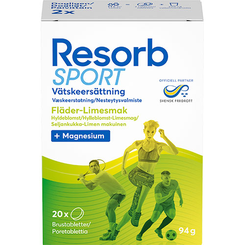 Resorb Sport Fläderbloms- Och Limesmak | 20 Tabletter – Mecindo.se