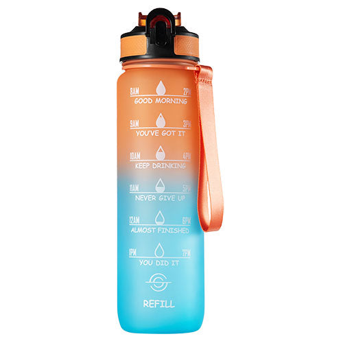 Motivationsflaska 1 Liter Orange/Grön