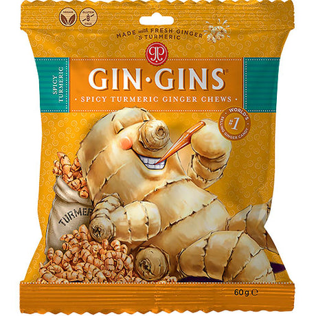 The Ginger People Ginger Chews (Gin Gins) Spicy Turmeric | 60 gr