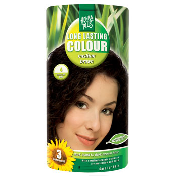 Henna Hårfärg Plus 4 Medium Brown Long Lasting Colour