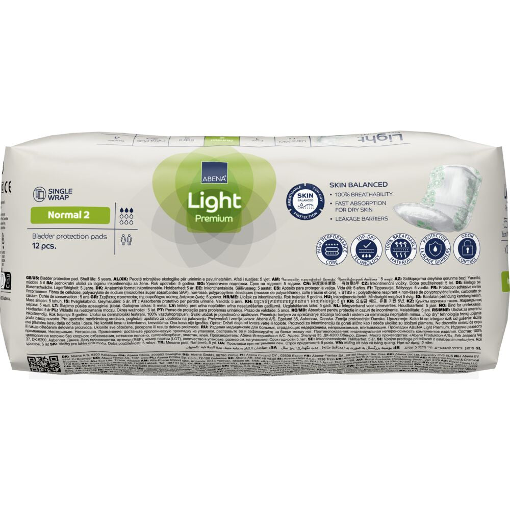 Abena Light Normal 2 Inkontinensskydd | 12 st