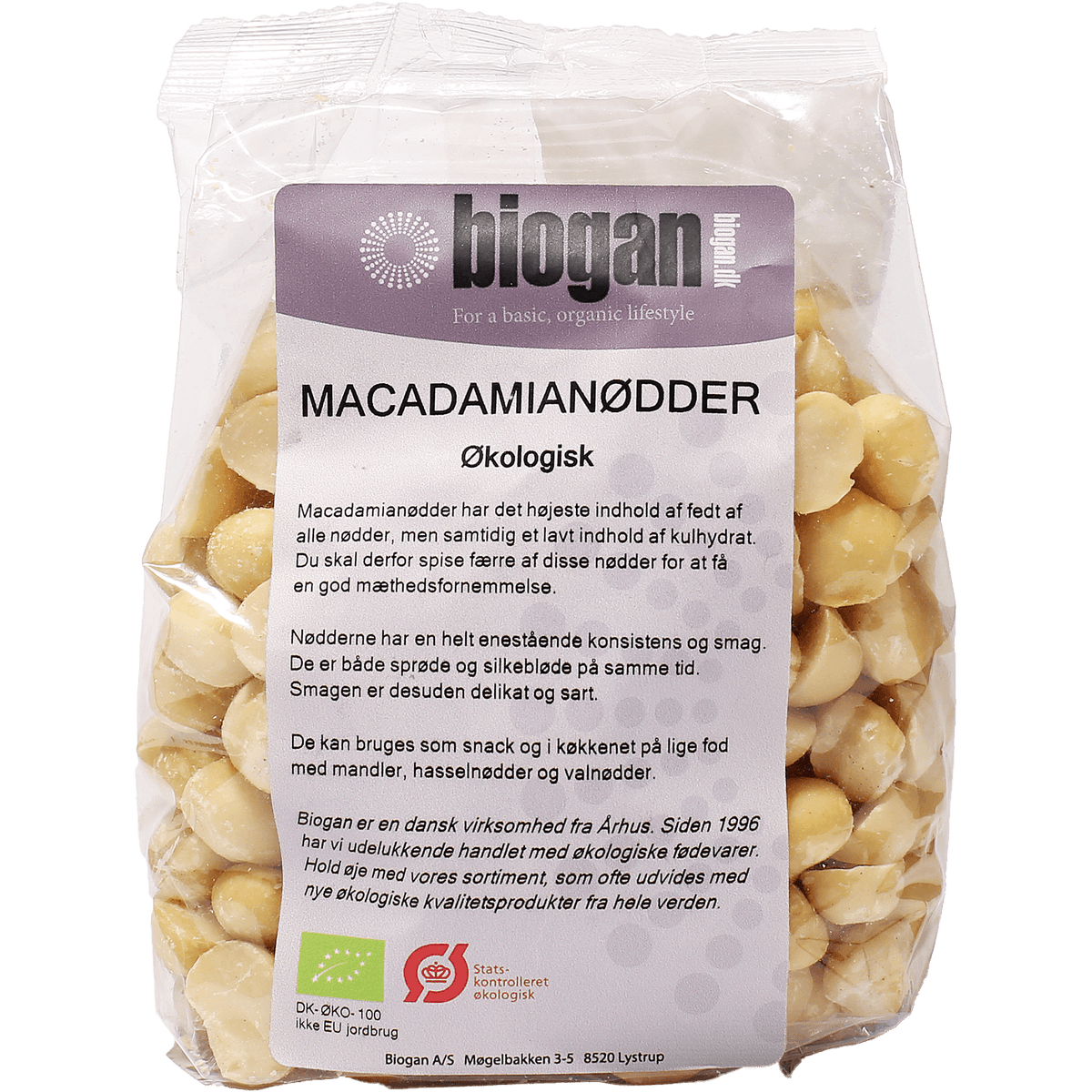 Biogan Macadamianötter rå Ekologisk | 400 g