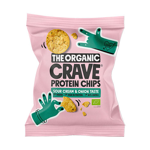 Veganska proteinchips med sour cream and onion Ø