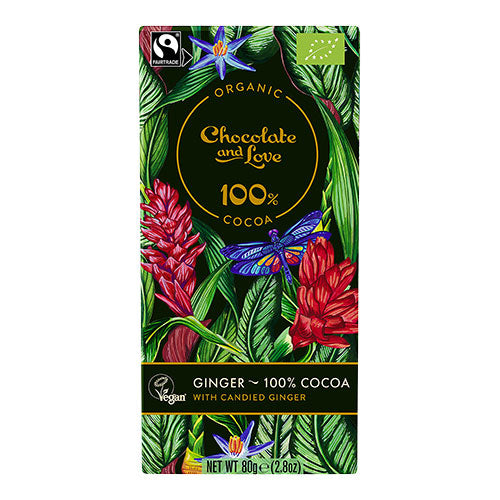 Choklad 100% kakaomed kandiserad ingefära Eko