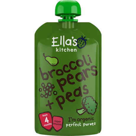 Ellas Kitchen Babymos 4 mån+ Broccoli, Päron & Ärtor Ekologisk | 120 g