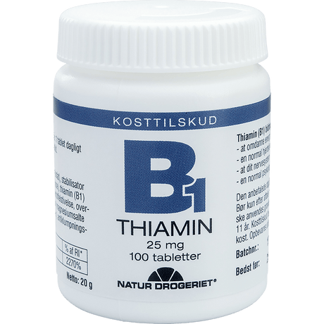 Natur-Drogeriet Vitamin B1 25 Mg | 100 tabletter