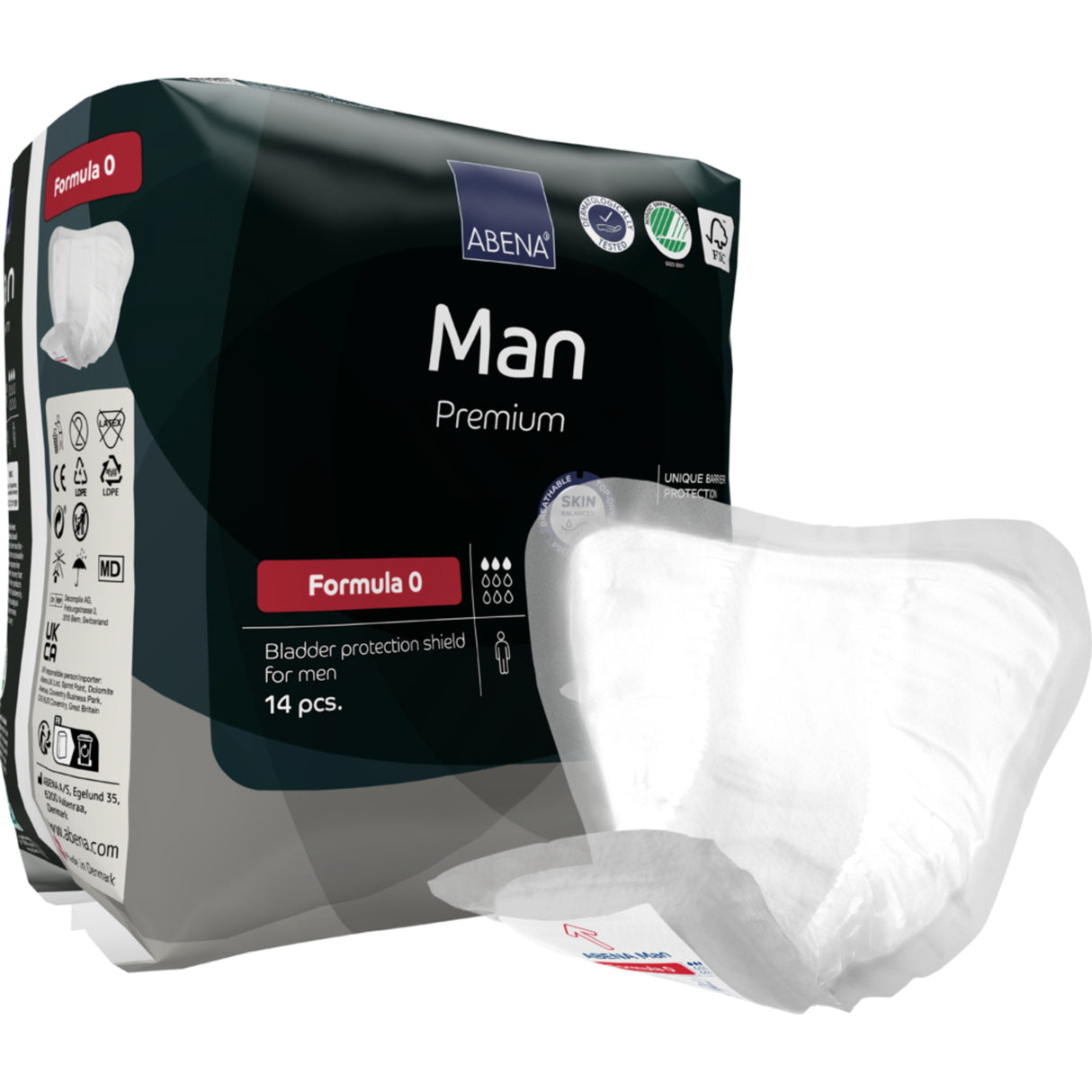 Man Formula 0 Inkontinensskydd för män, med tejp, Premium
